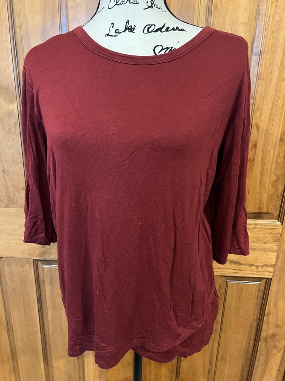 Dear John Women's 3/4 length Sleeve Tee in Wine